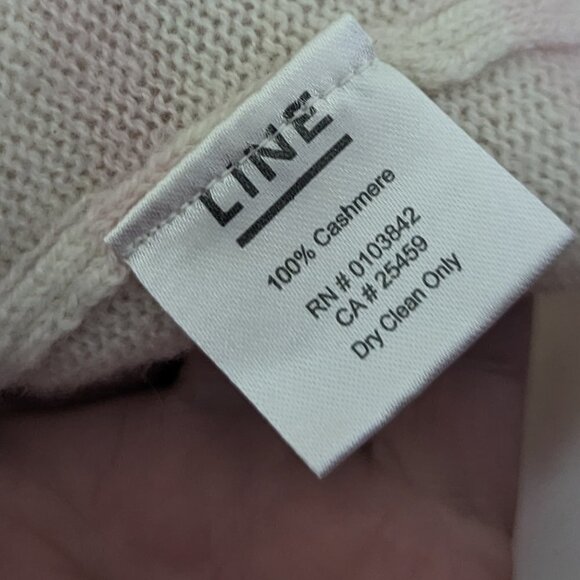LINE the Label Nordstrom 100% Cashmere Sweater Stripe White & Pink - Picture 6 of 6